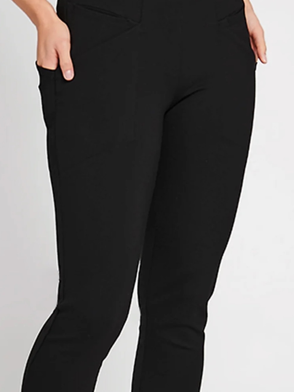 Betabrand Women's Black Ponte Knit Pull-On Pants